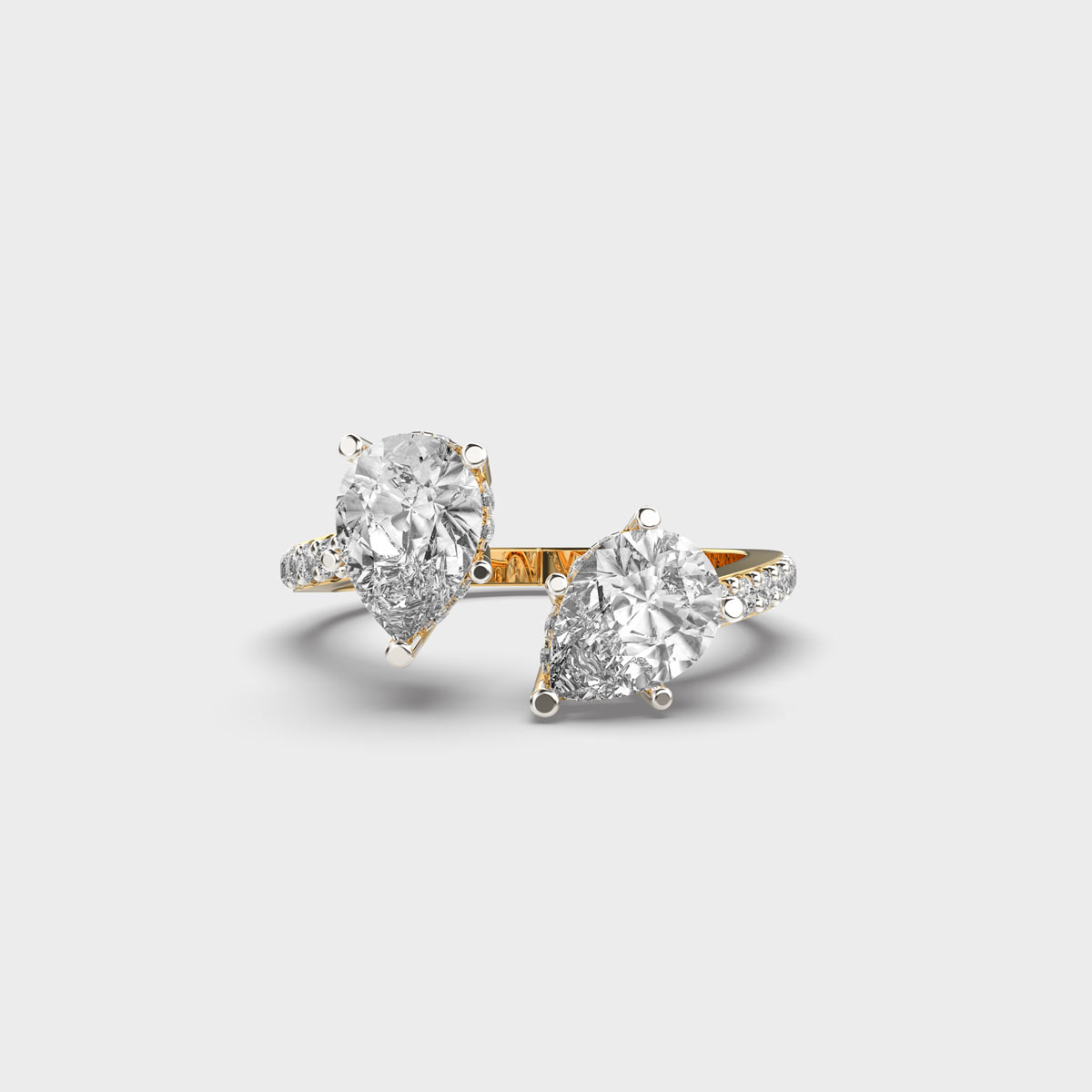 Double Drop Diamond Ring