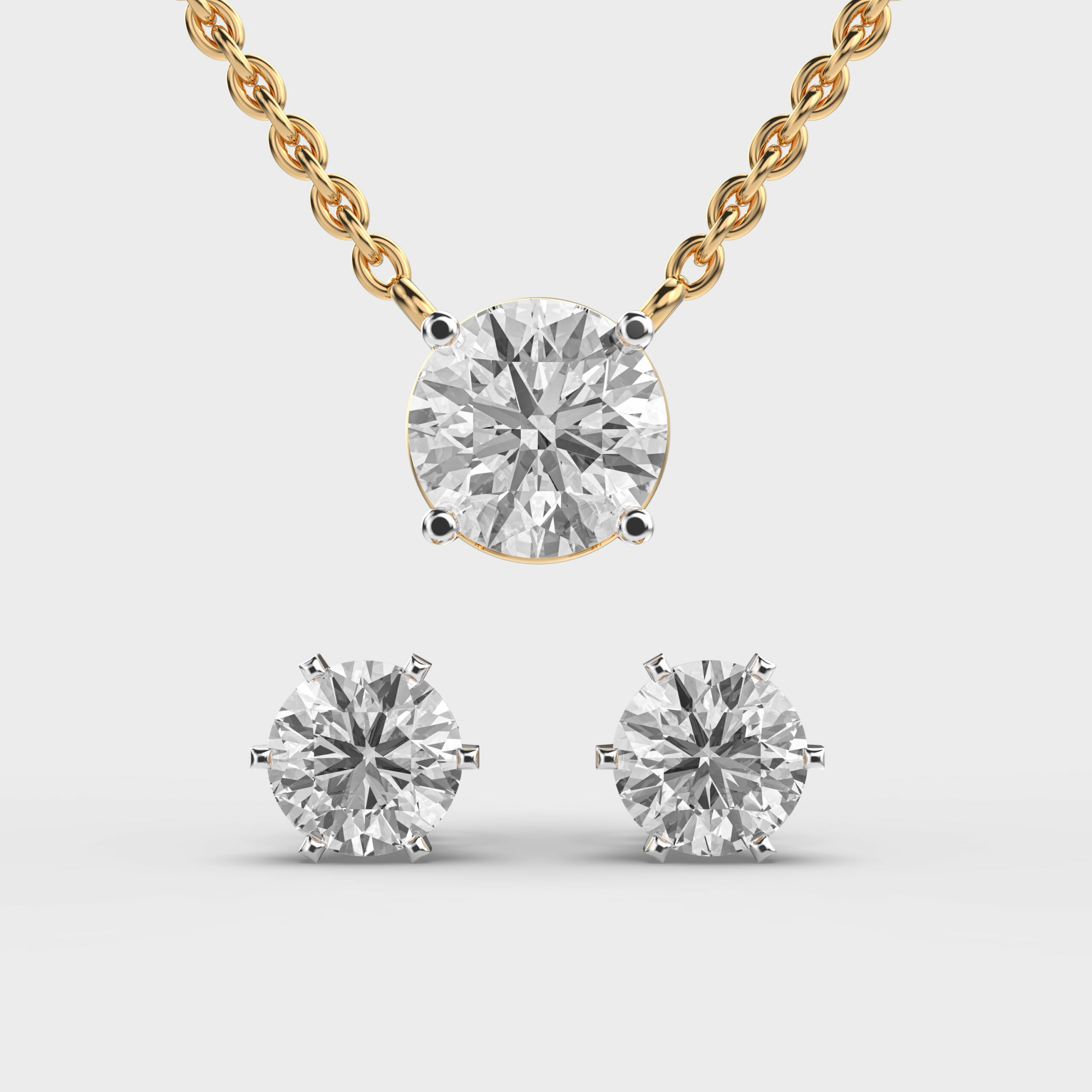 3 Carat Classic Round Solitaire Link Pendant